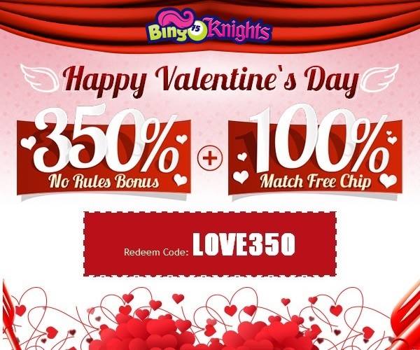 Valentines Day Bonuses Bingo Knights Casino