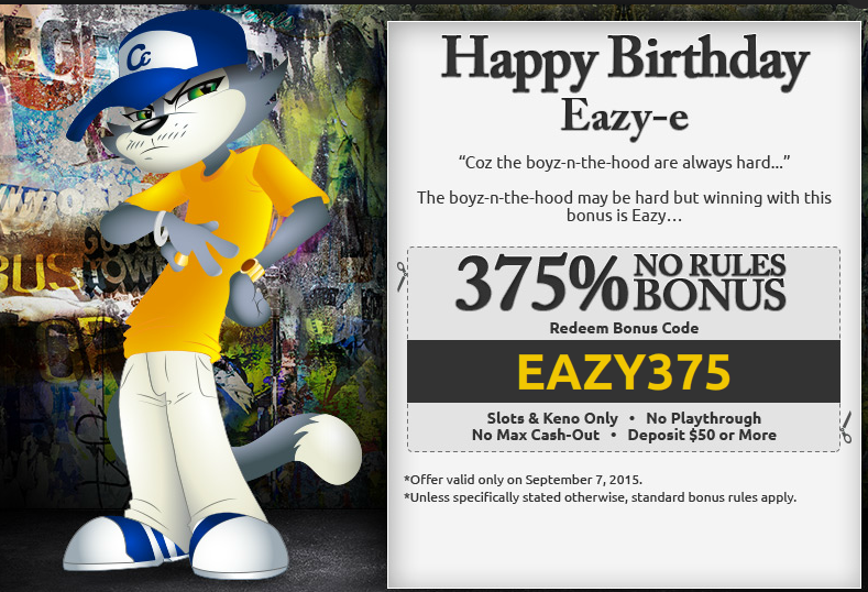 Cool Cat Casino September 7th Bonus Eazy-E Birthday