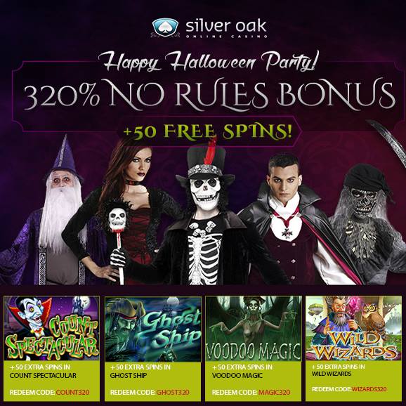 Silver Oak Casino Halloween Bonuses No Rules Match Bonus Plus Free Spins