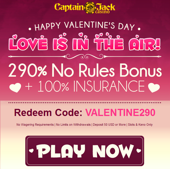 Valentines Day Captain Jack Casino Bonuses